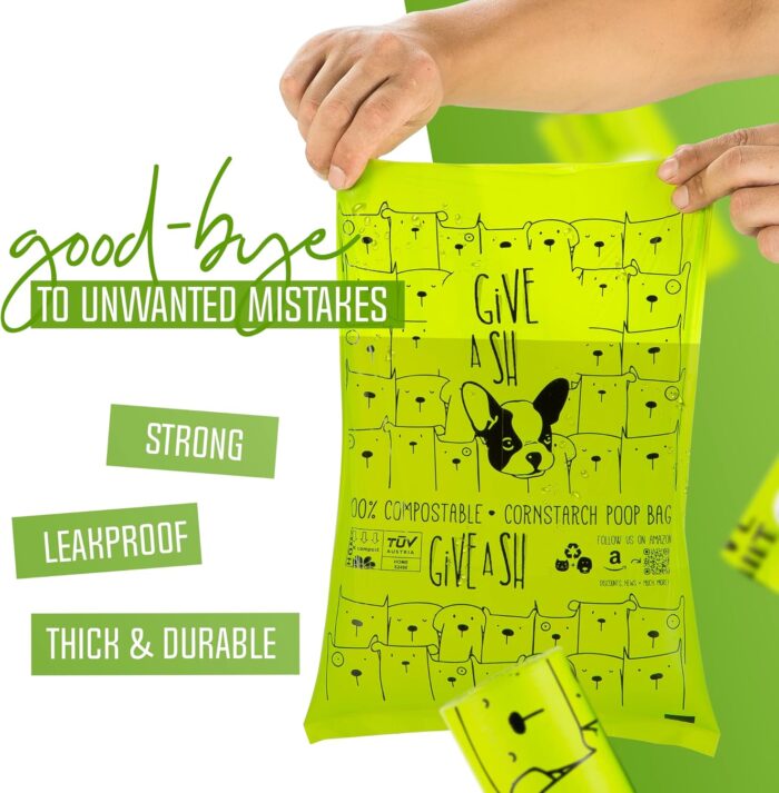 100% Certified Home Compostable Dog Poop Bags - 10% to Charity - ASTM D6400 & EN 13432 Compliant - 240 x Plant Based Compostable Poop Bags (16 Rolls) - Image 2