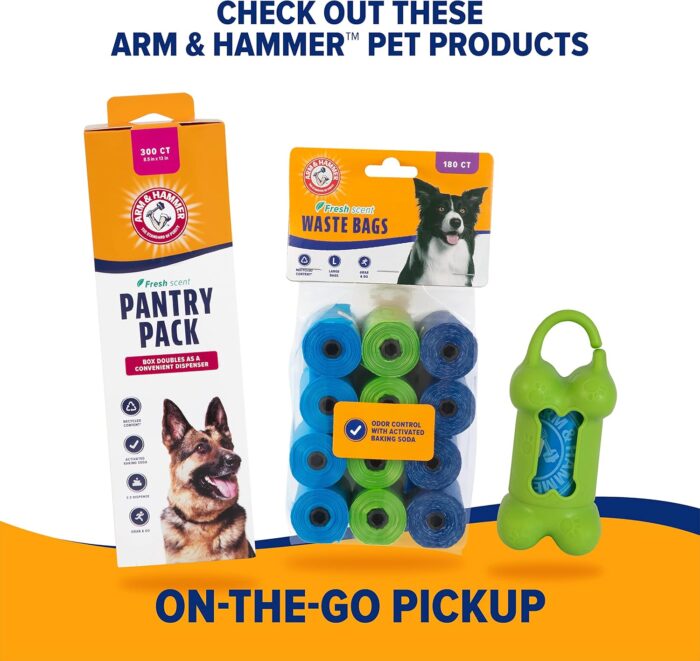 Arm & Hammer Dog Pooper Scooper Swivel Bin & Rake, Poop Scoop for Dogs, Black (2 Heavy Duty Scented Waste Bags Included) - Image 4