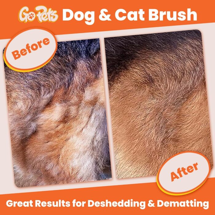 GoPets 2-Sided Dematting & Deshedding Comb for Dogs & Cats, Versatile Undercoat Detangler Brush for Shedding, Matted Hair & Fur Remover Tool, Stress-Free Pet Grooming Rake with Ergonomic Handle - Image 5