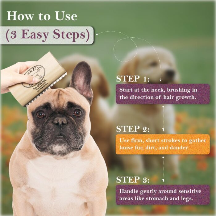 SleekEZ Original Deshedding Grooming Tool for Dogs, Cats & Horses - Undercoat Brush for Short & Long Hair - Painlessly Remove Loose Hair, Fur & Dirt - Easy to Clean - USA Made - (5 inch) - Image 7