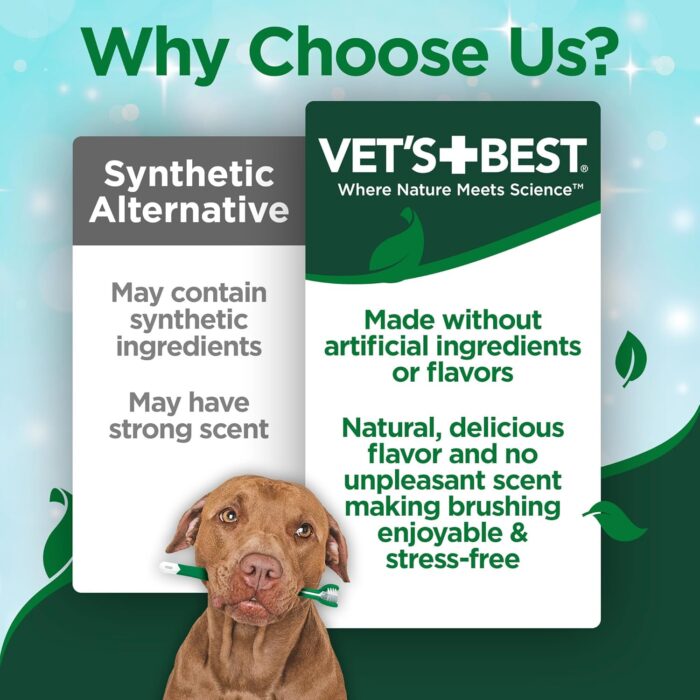 Vet’s Best Enzymatic Dog Toothpaste – Vet Formulated Dental Gel for Teeth Cleaning, Fresh Breath, Tartar Control, Plaque Remover & Oral Hygiene for Dogs, 3.5 oz - Image 4