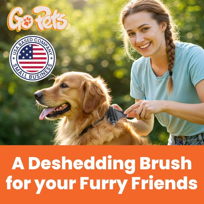 GoPets 2-Sided Dematting & Deshedding Comb for Dogs & Cats, Versatile Undercoat Detangler Brush for Shedding, Matted Hair & Fur Remover Tool, Stress-Free Pet Grooming Rake with Ergonomic Handle - Image 2