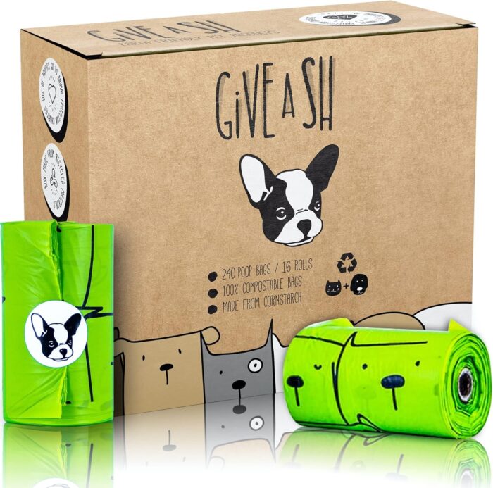 100% Certified Home Compostable Dog Poop Bags - 10% to Charity - ASTM D6400 & EN 13432 Compliant - 240 x Plant Based Compostable Poop Bags (16 Rolls)