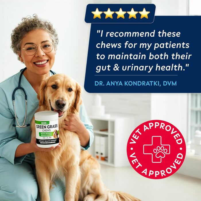 STRELLALAB Dog Pee Grass Helper - Dog Urine Neutralizer for Grass Burn Spots - Grass Treatment for Dog Urine - Dog Pee Lawn Repair Treats with Probiotics - Made in USA - 120 Chews - Image 4