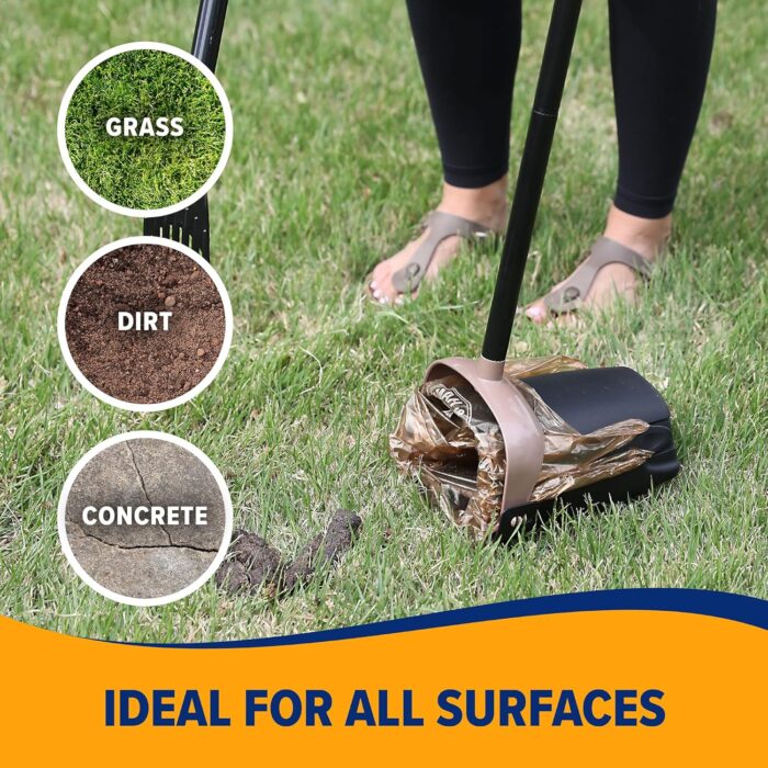 Arm & Hammer Dog Pooper Scooper Swivel Bin & Rake, Poop Scoop for Dogs, Black (2 Heavy Duty Scented Waste Bags Included) - Image 2