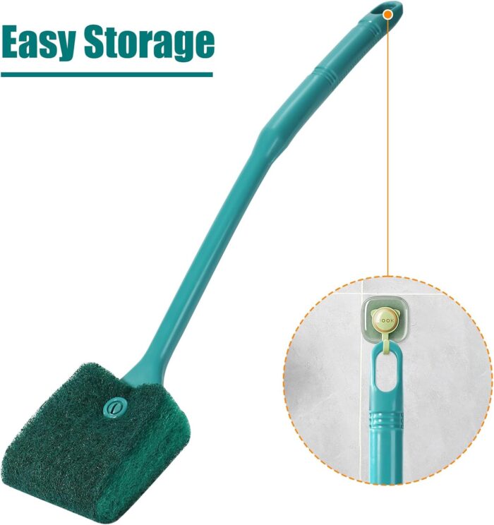 AQUANEAT Fish Tank Cleaning Tools, Aquarium Double Sided Sponge Brush, Algae Scraper Cleaner with Long Handle - Image 5