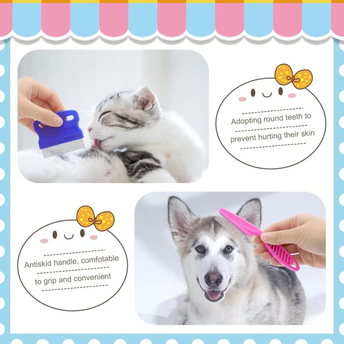 Rabbit Grooming Kit, Rabbit Brush for Shedding with Bunny Nail Clipper, Rabbit Nail Trimmers with Pet Combs for Hamster Guinea Pig Ferret by KALAMANDA(6 Pack) - Image 3
