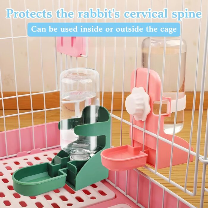 kathson Rabbit Water Dispenser for Cage 17 Oz Hanging Guinea Pig Water Bottle No Drip Gravity Automatic Bunny Water Bottle No Leak Small Animal Water Bottle for Chinchilla Ferret Hamster(Green - Image 2