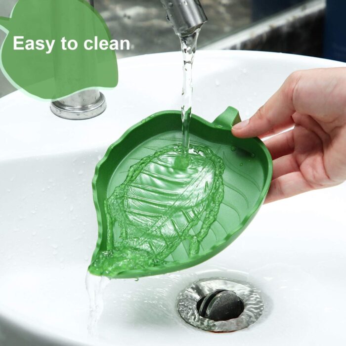 Boao 2 Pieces Leaf Reptile Food Water Bowl Plate Turtle Feeding Dishes for Tortoise Corn Snake Crawl Pet Bearded Dragon, Lizards, Gecko Drinking and Eating, 2 Sizes - Image 2