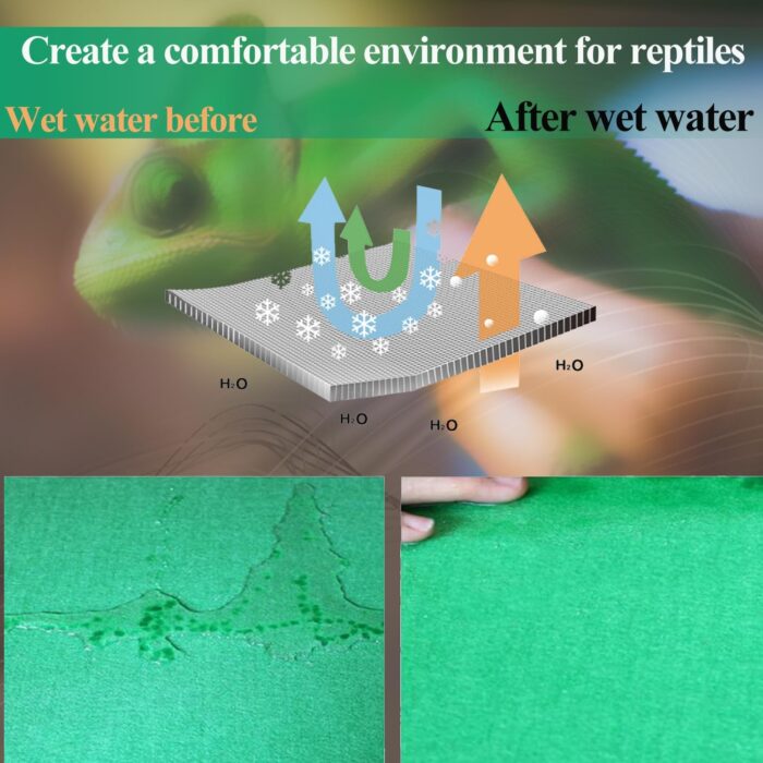 HERCOCCI 2 Pack Reptile Carpet, 39’’ x 20’’ Terrarium Bedding Substrate Liner Reptile Cage Mat Tank Accessories for Bearded Dragon Lizard Tortoise Leopard Gecko Snake (Green) - Image 6