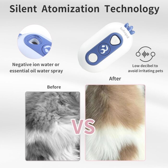 Cat Steam Brush, 3 In 1 Cat Grooming Brush for Shedding, Self-Cleaning Dog Grooming, Steamy Pet Hair Removal Comb with Water Tank Anti-Static - Image 4