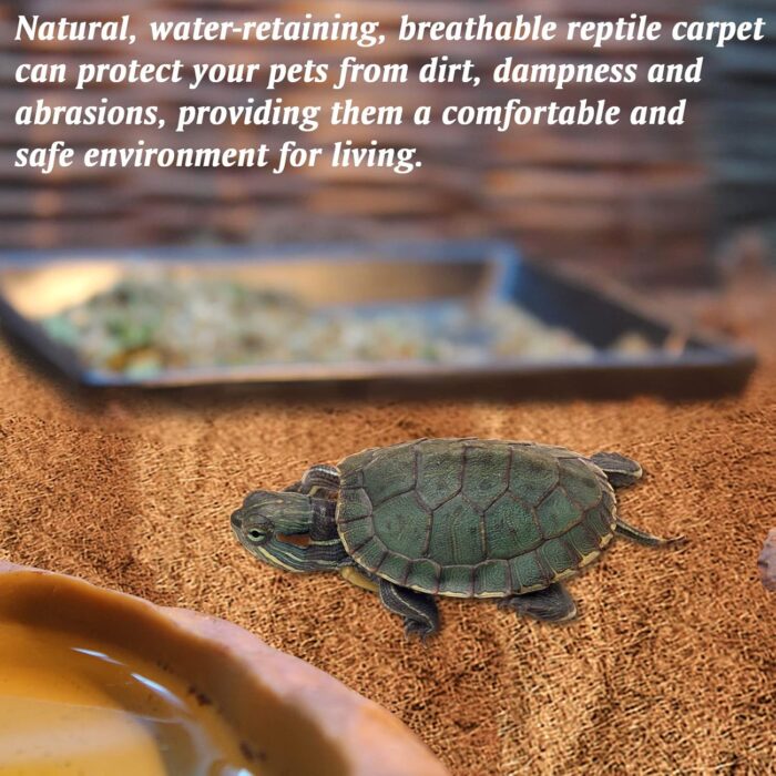 ZeeDix 3 Rolls Coconut Fiber Reptile Substrate Mat, 16 x 36 inches Natural Coco Mat Reptile Carpet Coco Fiber Liner Turtle Bedding Reptile Terrarium Liner for Lizard Snake Turtle Gecko Bearded Dragon - Image 2