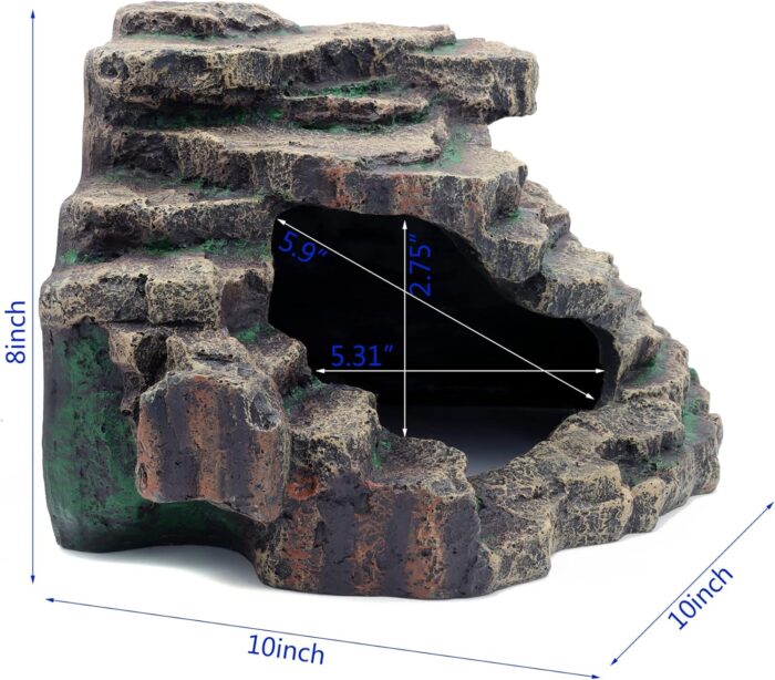 JIHAQUA Bearded Dragon Tank Accessories Extra Large Reptile Hideouts Cave Habitat Decor Bearded Dragon Clothes - Image 2