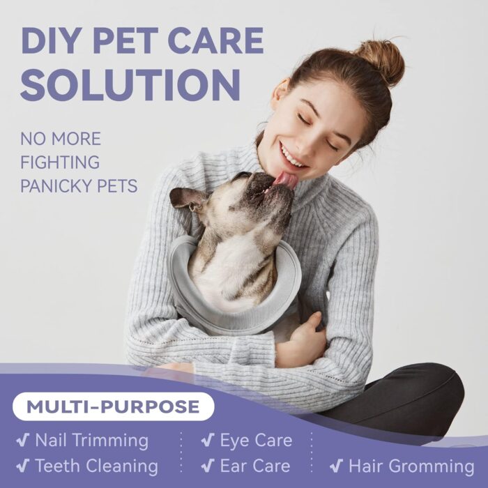 Dog Grooming Hammock Harness for Dogs & Cats with Pet Nail Clipper Trimmer - Cat Hanger Sling for Trimming Clipping Nails- Dog Hammock Restraint Bag for Small Medium Large pet （ Grey S ） - Image 7