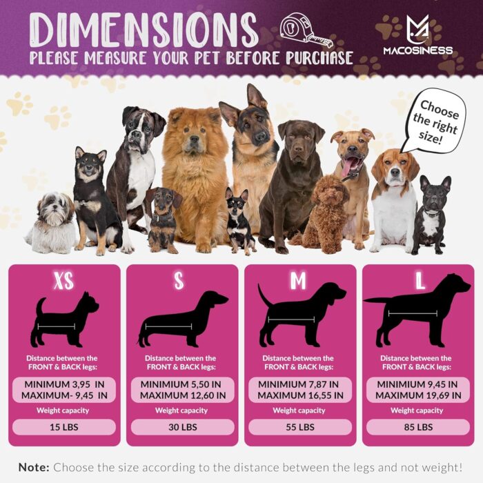 Pet Grooming Hammock for Nail Trimming - Complete Groomers Helper Set for Pet - Dog Grooming Hammock with Hook - Cat Nail Clipper - Dog Hammock for Nail Clipping (L, Purple with Gold Paws) - Image 8