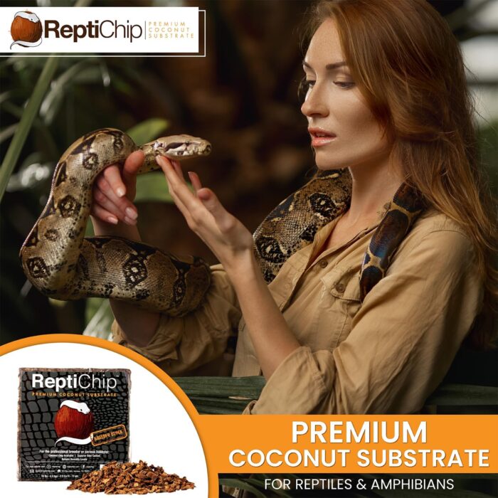 ReptiChip Reptile Substrate Coconut Chip Bedding 72 Quart Compressed Organic Coco Husk Block for Snake Habitat, Ball Python Terrarium, Turtle Tanks, Tortoise Enclosure - Image 6