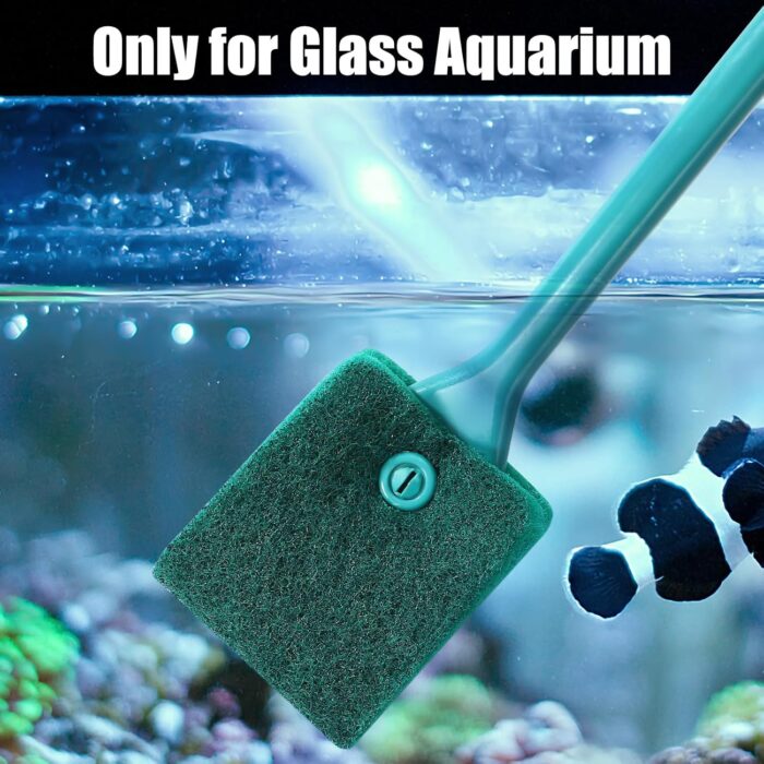 AQUANEAT Fish Tank Cleaning Tools, Aquarium Double Sided Sponge Brush, Algae Scraper Cleaner with Long Handle - Image 3