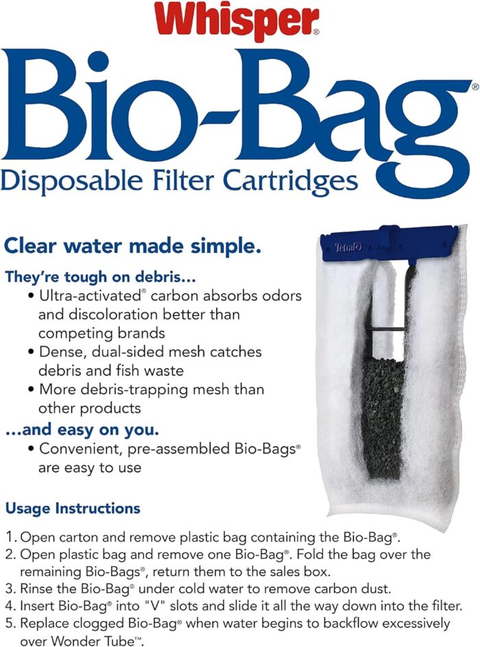 Tetra Whisper Bio-Bag Filter Cartridges For Aquariums - Ready To Use BLUE, Large, 3 Count (Pack of 1) - Image 4