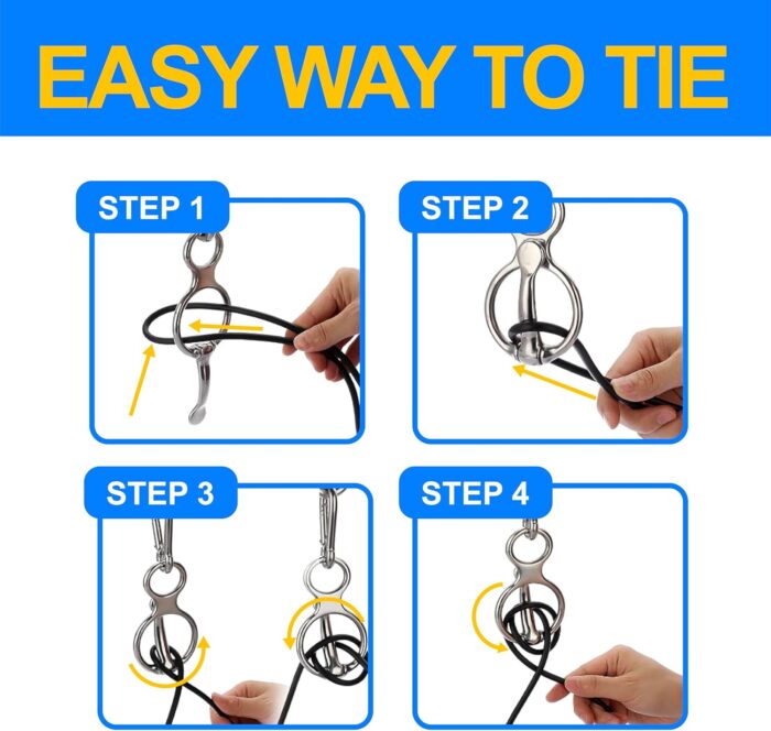 Stainless Steel Horse Tie Ring,Safe Humane Tie Ring for Horses,Adjustable Magnetic Tie Ring for Pulling & Stress Relief,Ideal for Horse Training and Restraint - Image 4