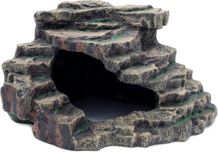 JIHAQUA Bearded Dragon Tank Accessories Extra Large Reptile Hideouts Cave Habitat Decor Bearded Dragon Clothes - Image 5