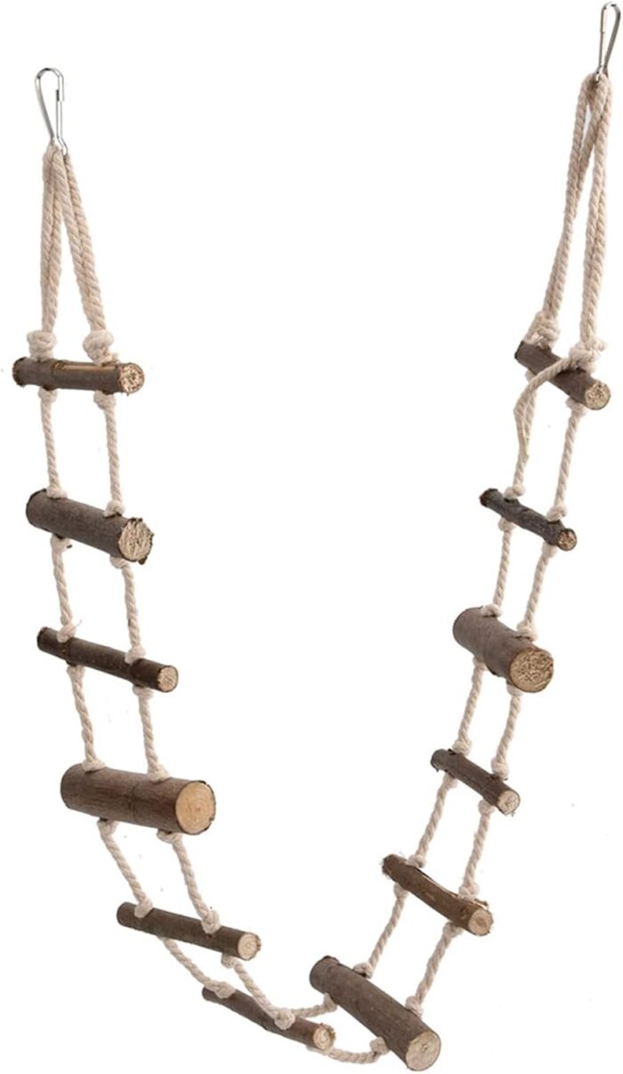 Bird Ladder, Hamster Ladder, Squirrel Toys. Hamster Bridge Squirrel Cage Accessories, Rope Climbing Toys