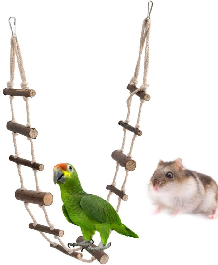 Bird Ladder, Hamster Ladder, Squirrel Toys. Hamster Bridge Squirrel Cage Accessories, Rope Climbing Toys - Image 6
