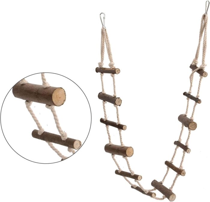 Bird Ladder, Hamster Ladder, Squirrel Toys. Hamster Bridge Squirrel Cage Accessories, Rope Climbing Toys - Image 4