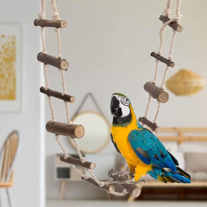 Bird Ladder, Hamster Ladder, Squirrel Toys. Hamster Bridge Squirrel Cage Accessories, Rope Climbing Toys - Image 3