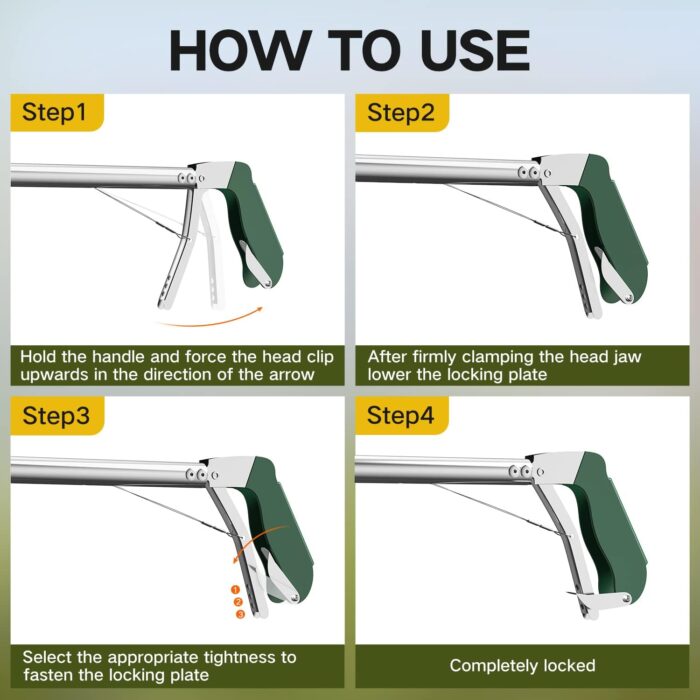 60“ Snake Tongs Collapsible Grabber, Professional Reptile Snake Catcher Wide Jaw Handling Tool, Stainless Steel Snake Hook - Image 3