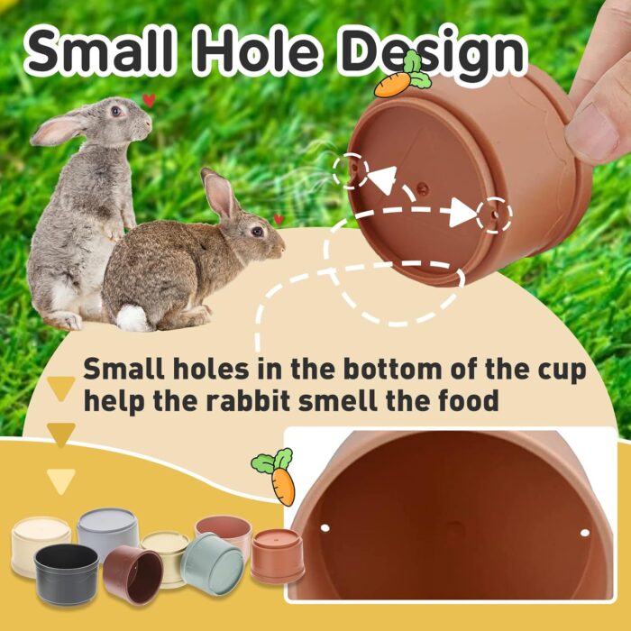 8 Pcs Stacking Cups for Rabbits, Colorful Bunny Toys for Rabbits and Small Animals, Nesting Rabbit Toys of Different Sizes, Bunny Stacking Cups for Hiding Food and Playing - Image 5