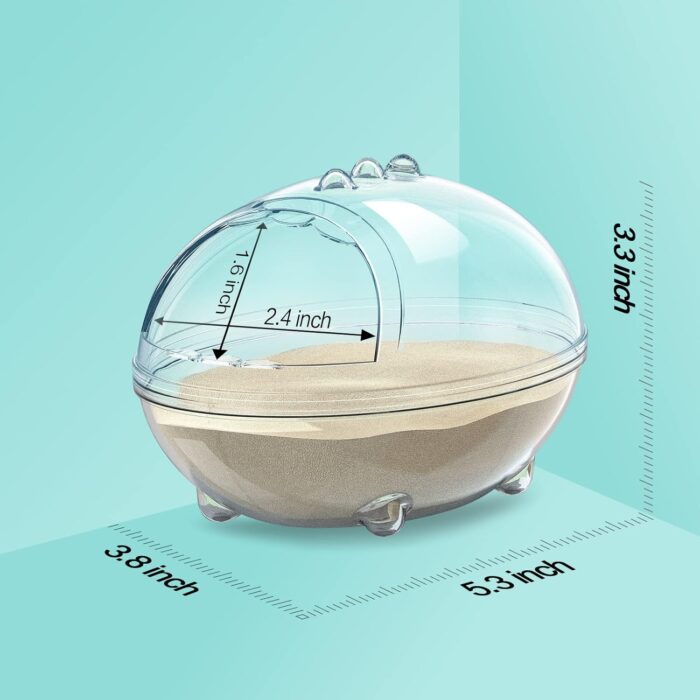 Hamster Bathroom,Hamster Bathtub Box,dust Bath for Hamster,Hamster Sand Bath Container,Hamster Bath,Hamster Bathing Bowl,Transparent Hamster Bathtub Toilet for Hamster Accessories (S) - Image 7