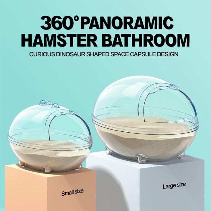 Hamster Bathroom,Hamster Bathtub Box,dust Bath for Hamster,Hamster Sand Bath Container,Hamster Bath,Hamster Bathing Bowl,Transparent Hamster Bathtub Toilet for Hamster Accessories (S) - Image 4