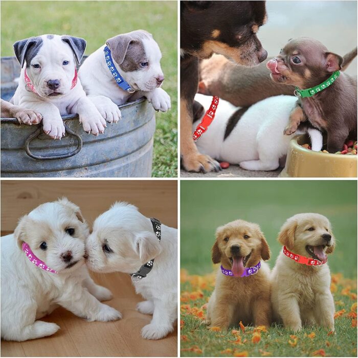 12 Pack Puppy Collars for Litter, Adjustable Puppy ID Collars Soft Nylon Whelping Collars for Newborn Litter Pets - Image 2
