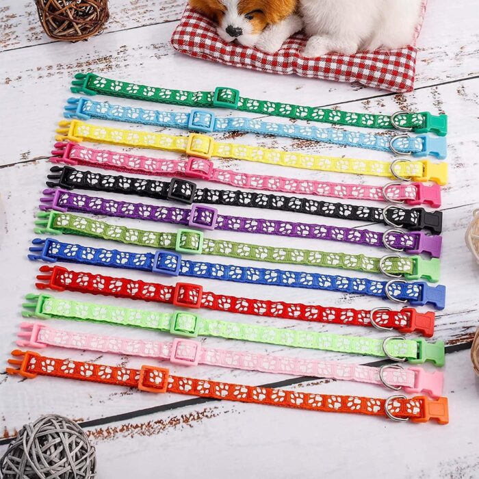 12 Pack Puppy Collars for Litter, Adjustable Puppy ID Collars Soft Nylon Whelping Collars for Newborn Litter Pets - Image 5