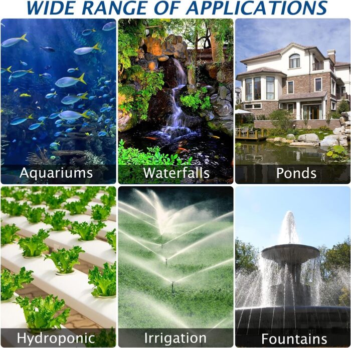 (3200GPH-175W,UL listed) High Flow Large Fountain Submersible Water Pond Sump Pump Aquarium Electric Waterfall Pump Outdoor PS-3200 - Image 4