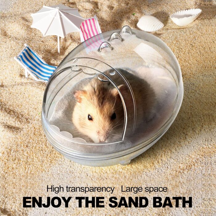 Hamster Bathroom,Hamster Bathtub Box,dust Bath for Hamster,Hamster Sand Bath Container,Hamster Bath,Hamster Bathing Bowl,Transparent Hamster Bathtub Toilet for Hamster Accessories (S) - Image 3