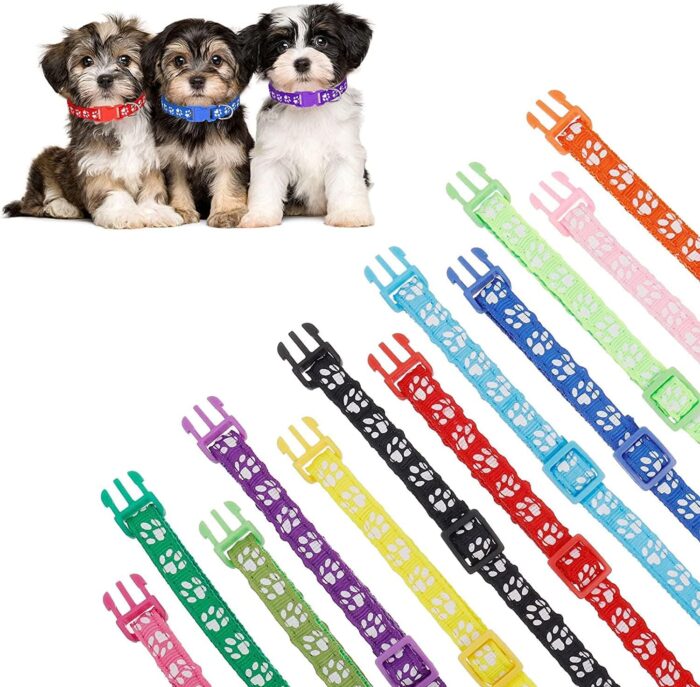 12 Pack Puppy Collars for Litter, Adjustable Puppy ID Collars Soft Nylon Whelping Collars for Newborn Litter Pets - Image 4